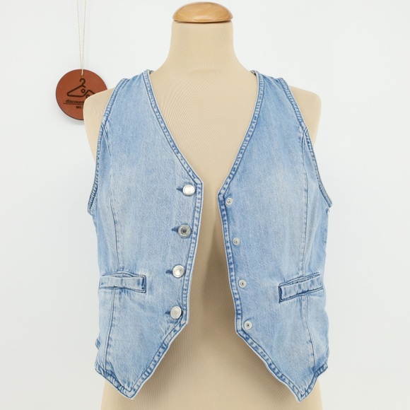 Blank NYC Light Blue Denim Vest Size Small - Picture 4 of 8